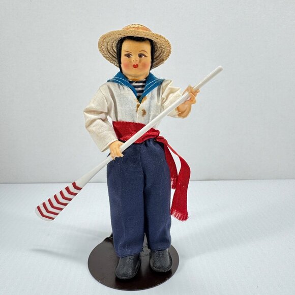 Vintage Italian Gondolier Souvenir Doll Figurine Italy Travel Decor - Picture 1 of 9